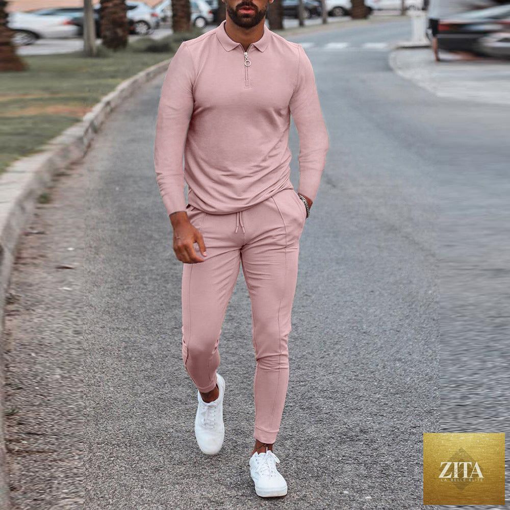 Men's Zita La Belle Elite jogger sweat suit with long sleeves, comfortable tracksuit for casual wear and active lifestyles.