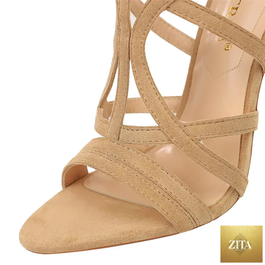 Roman style stiletto women sandals by Zita La Belle Elite, featuring sleek design and high heel, perfect for elegant summer outfits.