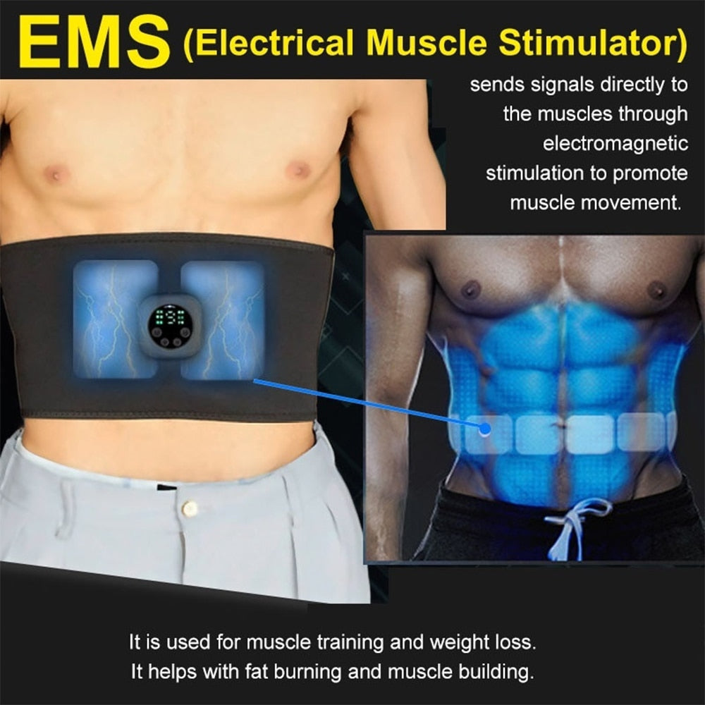 EMS Fitness Trainer Belt Waist Support Training Device Maroon Asteria
