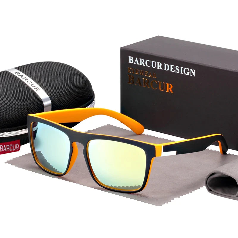 Stevvex BARCUR men's polarized driving sunglasses with UV400 protection, lightweight TR90 frame, and anti-glare lenses.