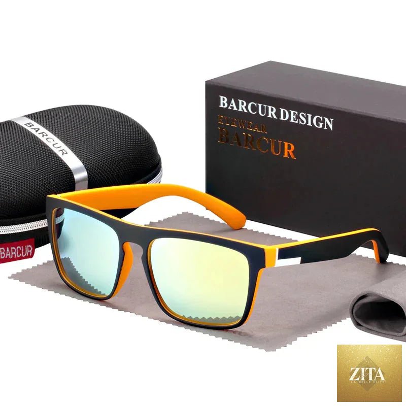 Stevvex BARCUR men's polarized driving sunglasses with UV400 protection, lightweight TR90 frame, anti-glare lenses, stylish summer eyewear