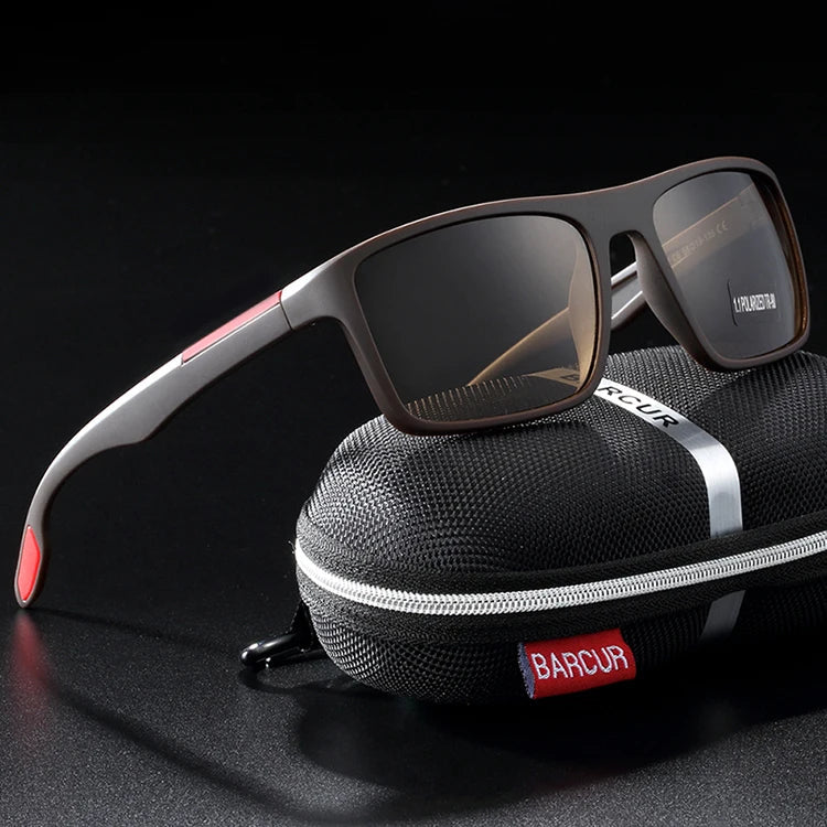 Stevvex BARCURTR90 ultralight polarized sunglasses for men, vintage square style with UV400 protection, summer eyewear
