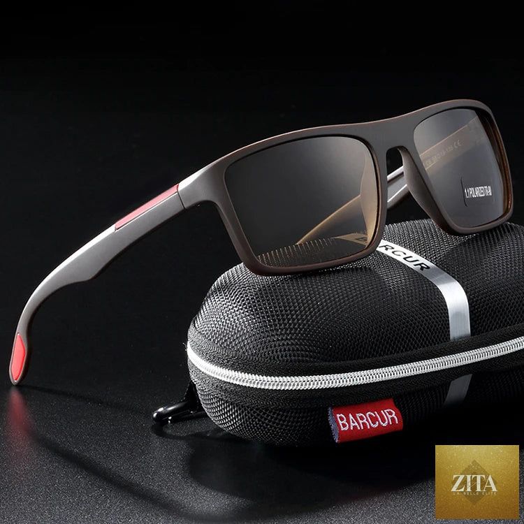 Stevvex BARCURTR90 ultralight polarized sunglasses for men with vintage square frame and UV400 protection, ideal for summer.