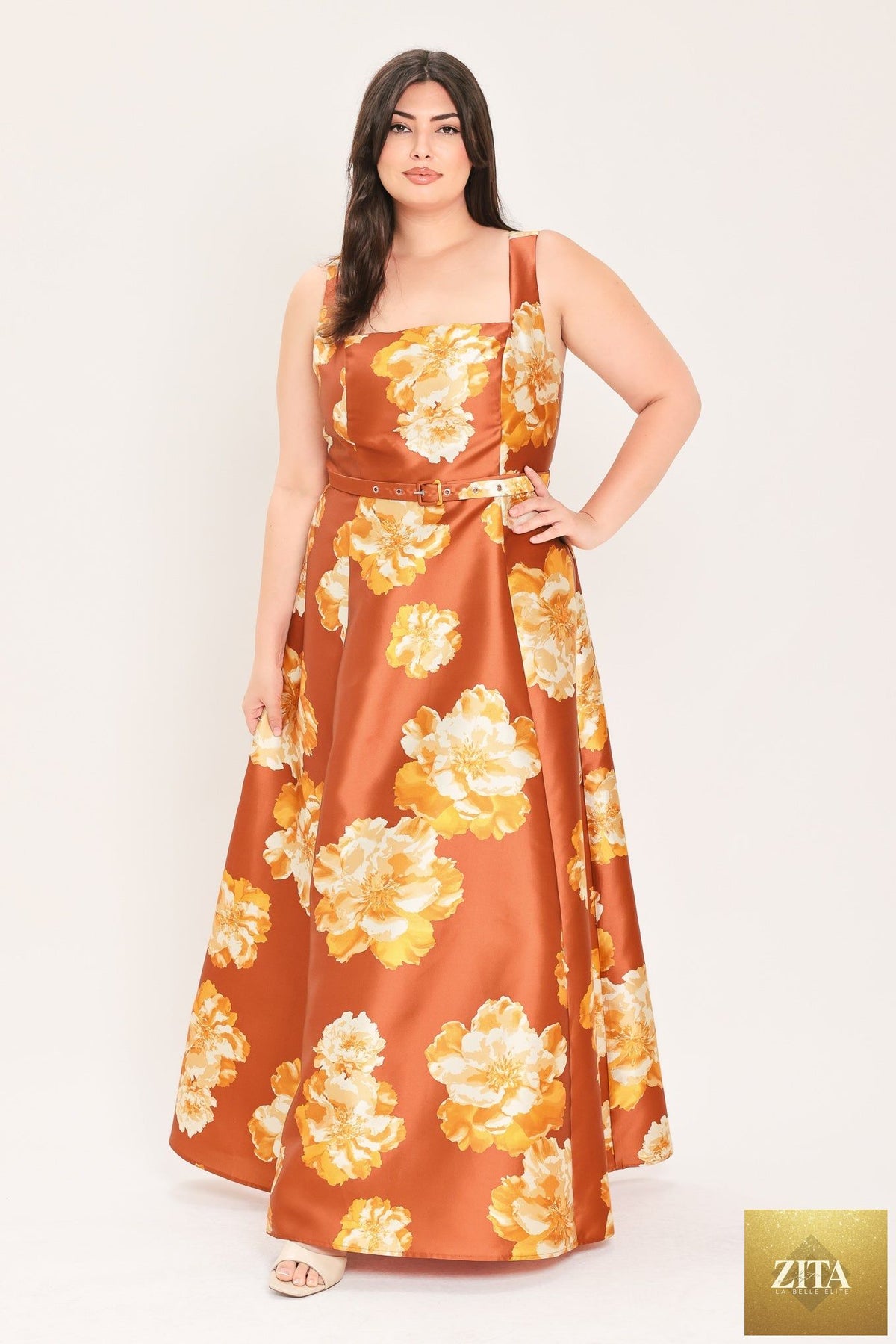 FIRESIDE FLORAL REVERIE WOVEN MAXI DRESS