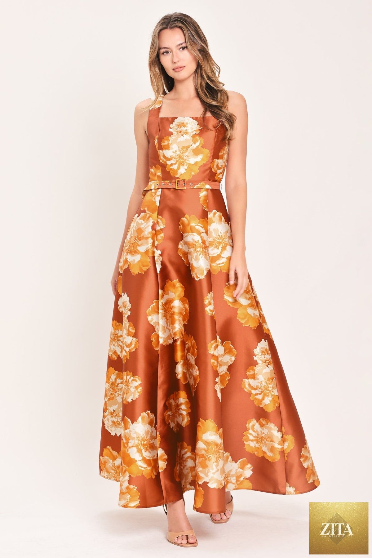 FIRESIDE FLORAL REVERIE WOVEN MAXI DRESS