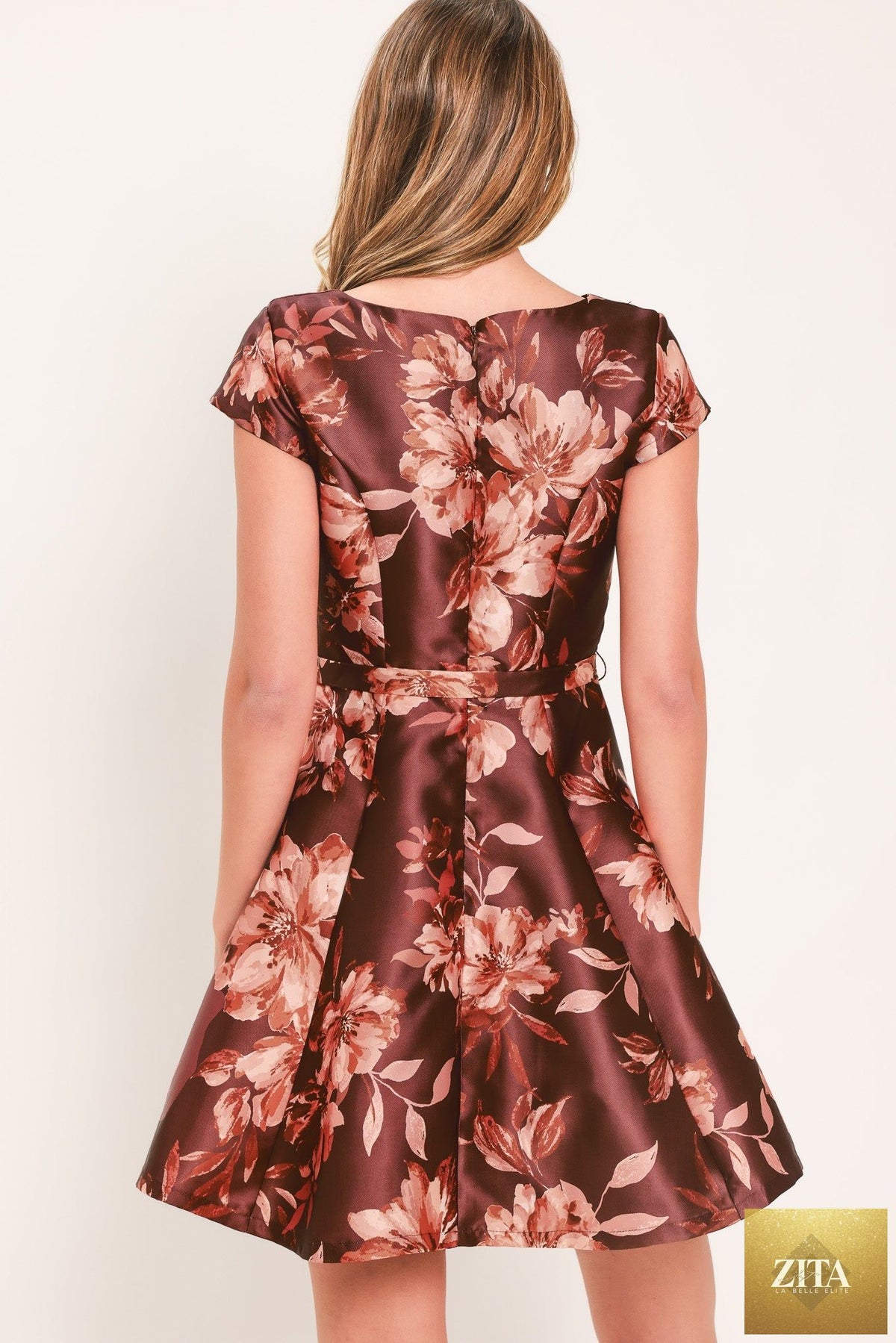 MAHOGANY FLORAL KISS WOVEN MINI DRESS