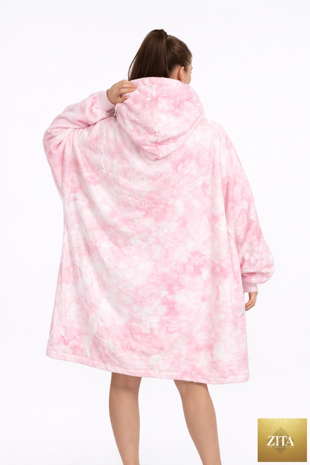 Nezuko Kamado Demon Slayer blanket hoodie by Olm Collectibles, featuring vibrant character design, cozy wearable for kids and adults.