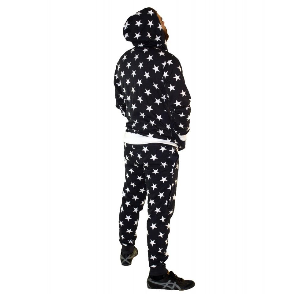 American Flag Stars Printed Men's US Flag Zip Up Hoody - 155026