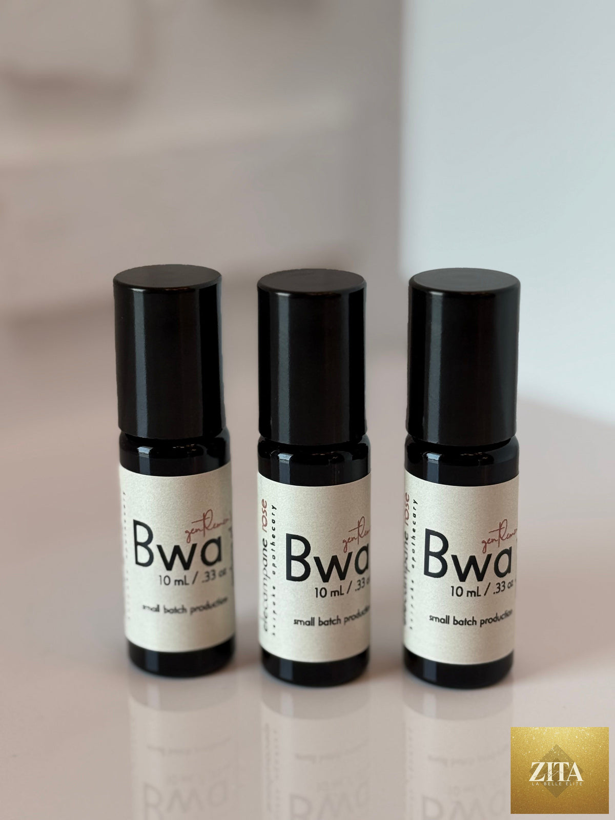 Zita La Belle Elite Bwa perfume oil for men, 3-pack, featuring sleek bottles of functional fragrance in elegant packaging.