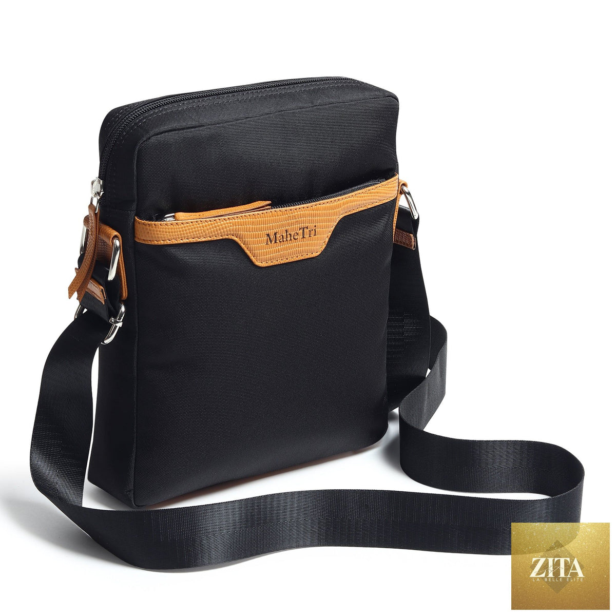 Classy Leather Bags Mark Canvas Side Messenger Bag with adjustable strap and multiple compartments, displayed on a neutral background.