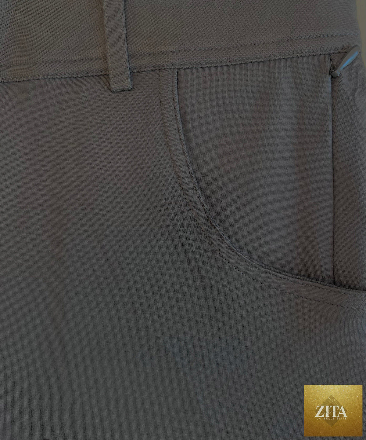 Dark charcoal men's stretch chinos by LEVINAS® Official from the Super - Stretch collection, casual performance pants.