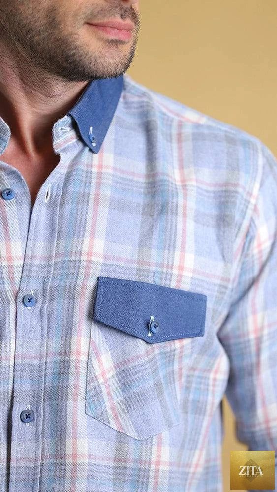 Bright Moons Woodsman Shirt in earthy tones, featuring a classic button-up design with chest pockets and rugged fabric.