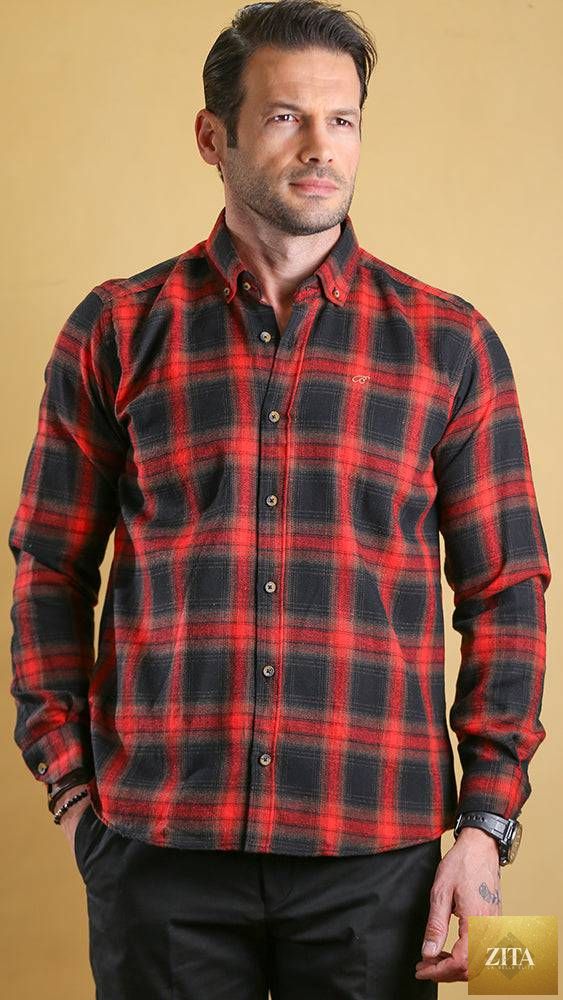 Bright Moons Woodsman Shirt featuring rugged plaid fabric and button-up design, ideal for outdoor and casual wear.