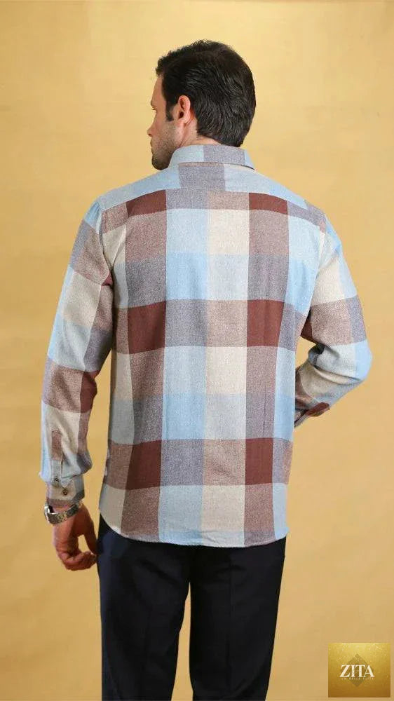 Bright Moons Woodsman shirt with plaid pattern, button-up style, and rugged outdoor-inspired design in earthy tones.
