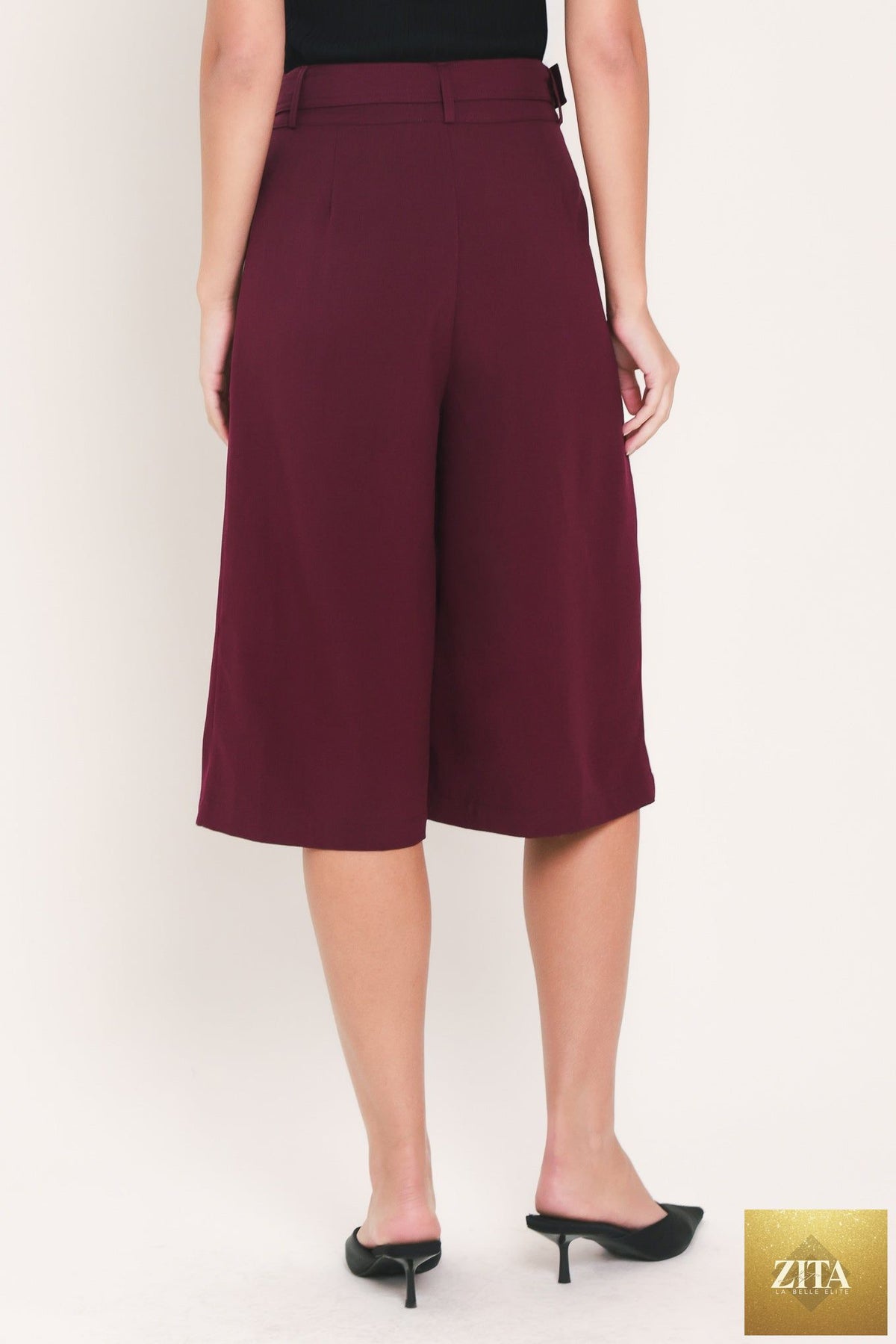 CITY CHIC BUCKLE BELTED CULOTTE PANTS