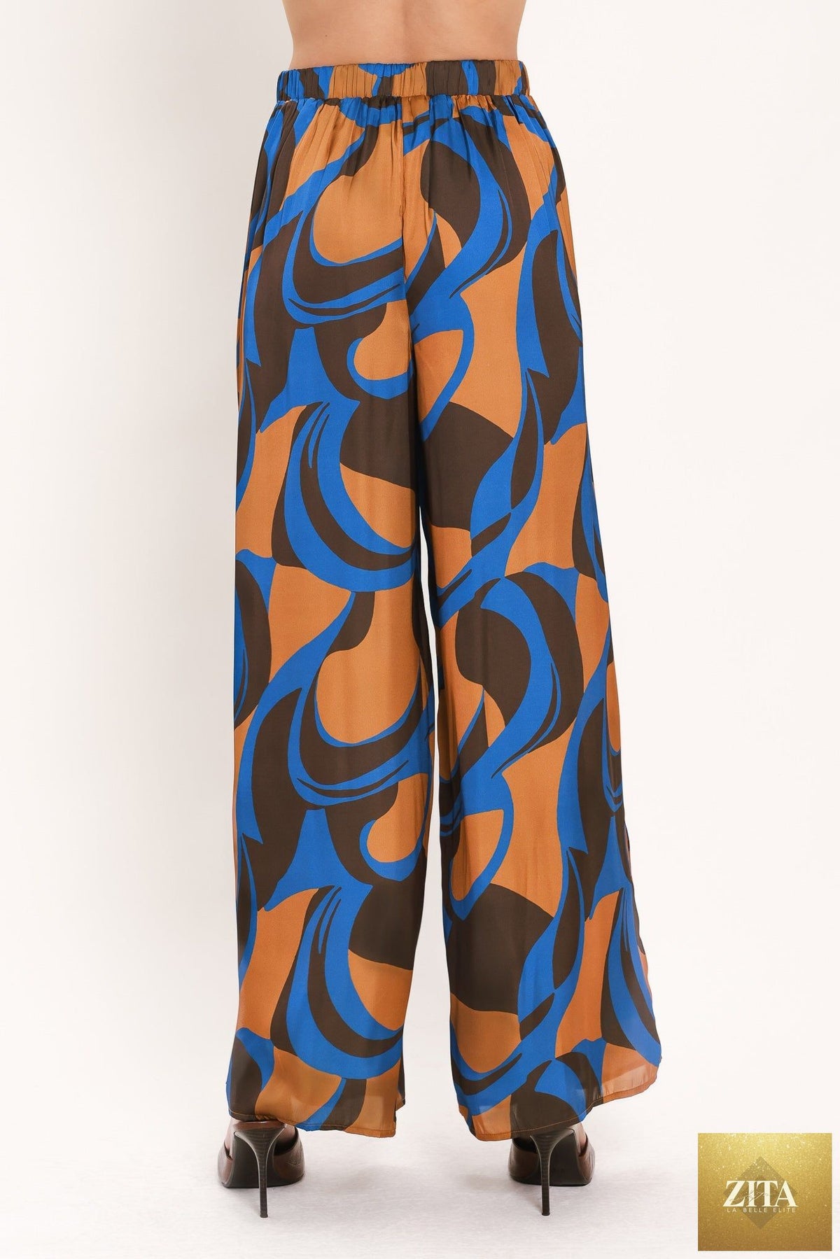 SIENNA WAVE STATEMENT WOVEN WIDE LEG PANTS