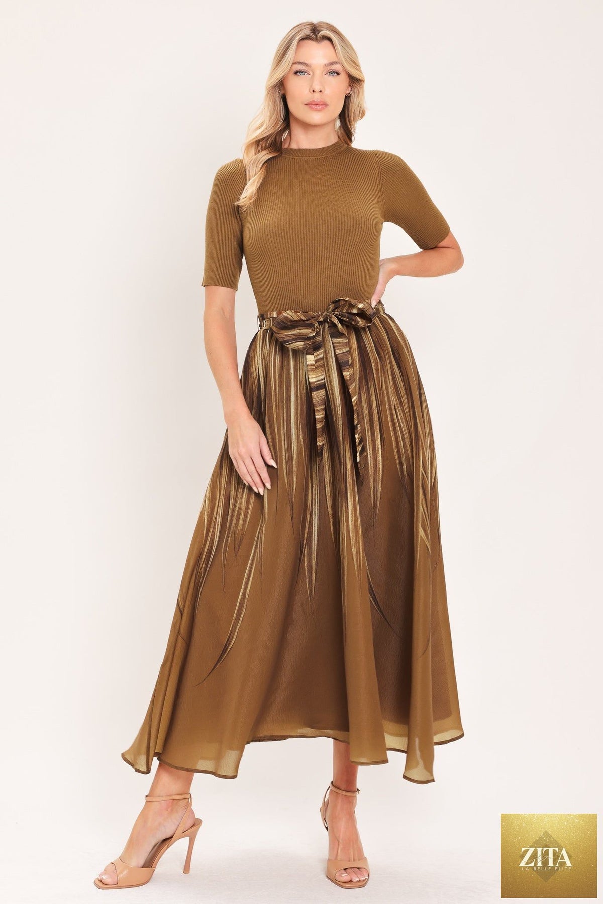 GOLDEN QUILL ROMANCE MIDI DRESS