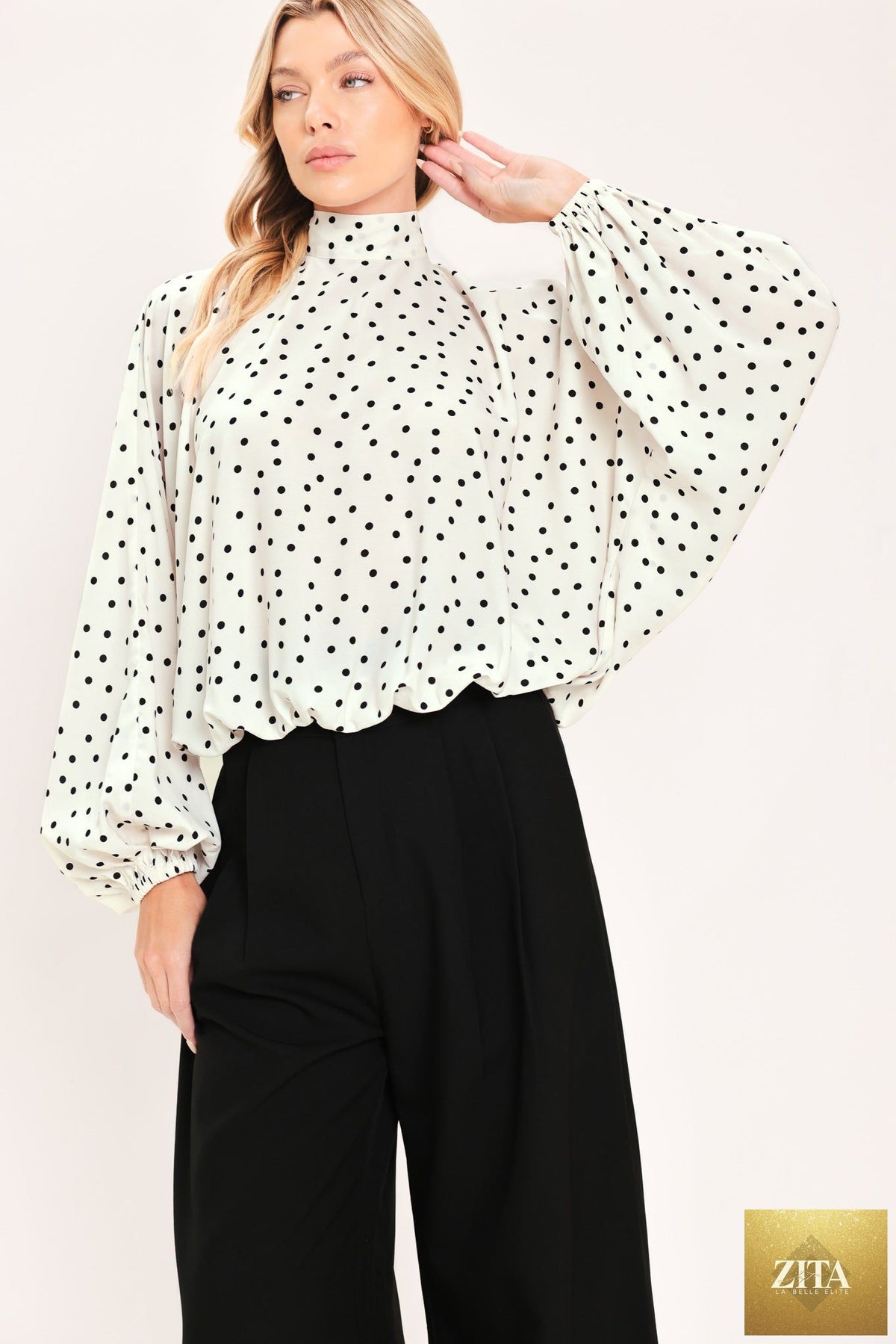PEARL SPECKLE CHIC WOVEN TOP