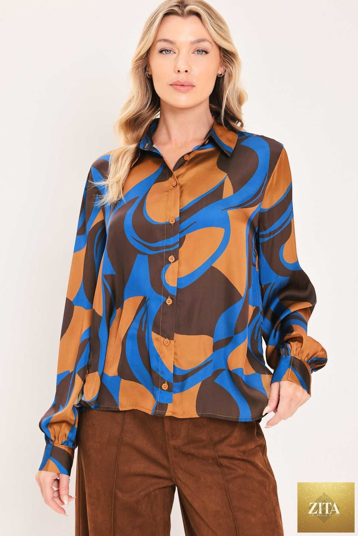 SIENNA WAVE STATEMENT WOVEN TOP