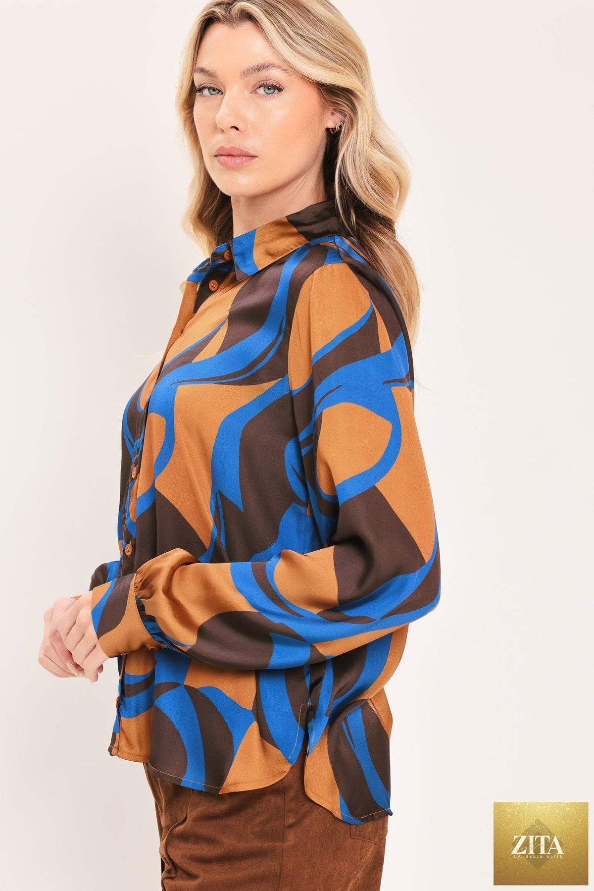 SIENNA WAVE STATEMENT WOVEN TOP