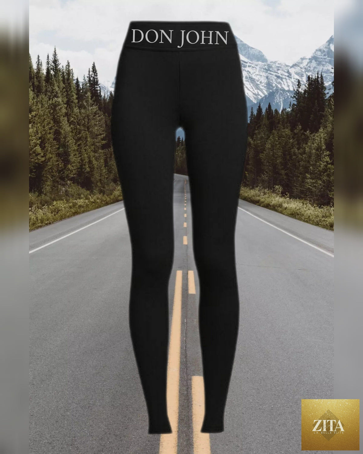 Women's yoga pants and top outfit by donjohnbyvictoriacharles, featuring a comfortable matching yoga set in soft, flexible fabric.