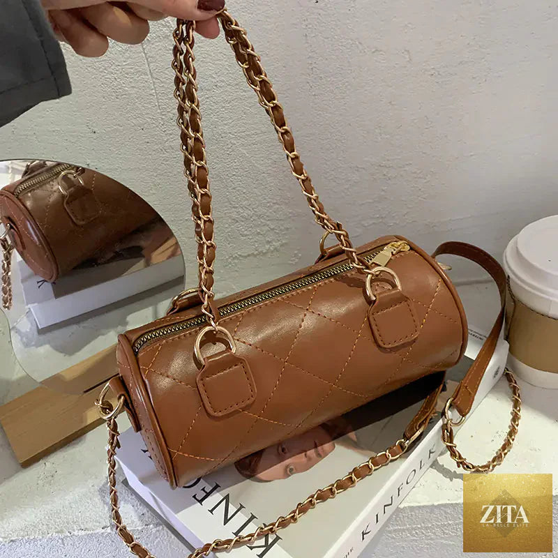 One shoulder autumn fashion women's handbag by Trendy Attic Store01, featuring a stylish purse with elegant design and warm tones.