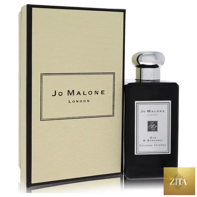 Zita La Belle Elite Oud & Bergamot Cologne Intense perfume bottle by Jo Malone, featuring a sleek, elegant design.