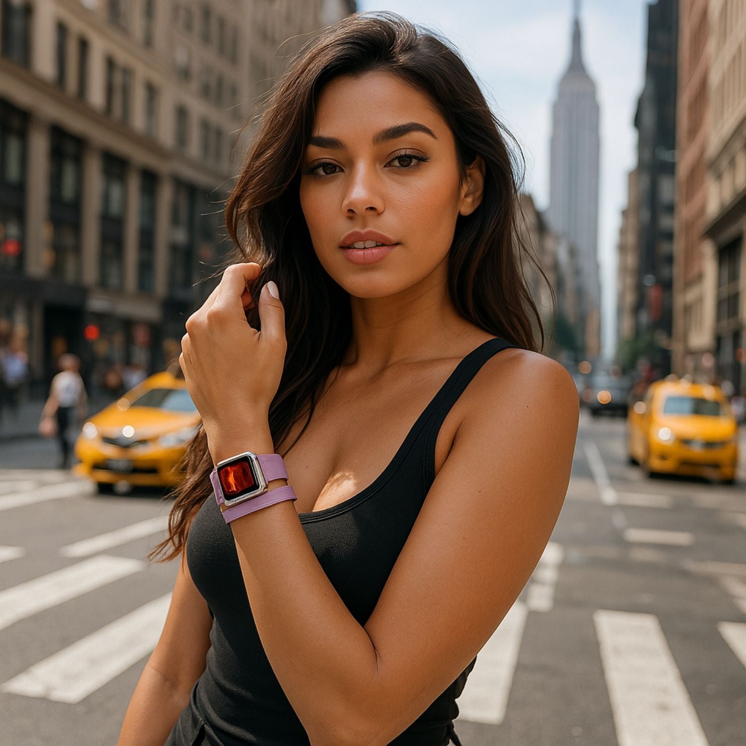 Luxury Double Wrap Pink Leather Apple Watch Band - San Diego