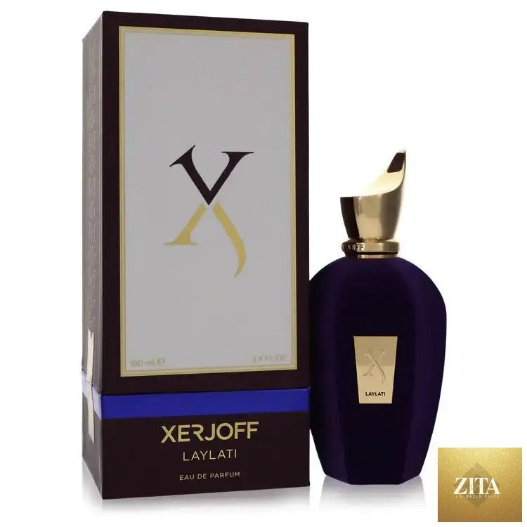 Unisex Laylati perfume by Xerjoff from Gamer Scents, featuring a sleek bottle with elegant design and gold accents.