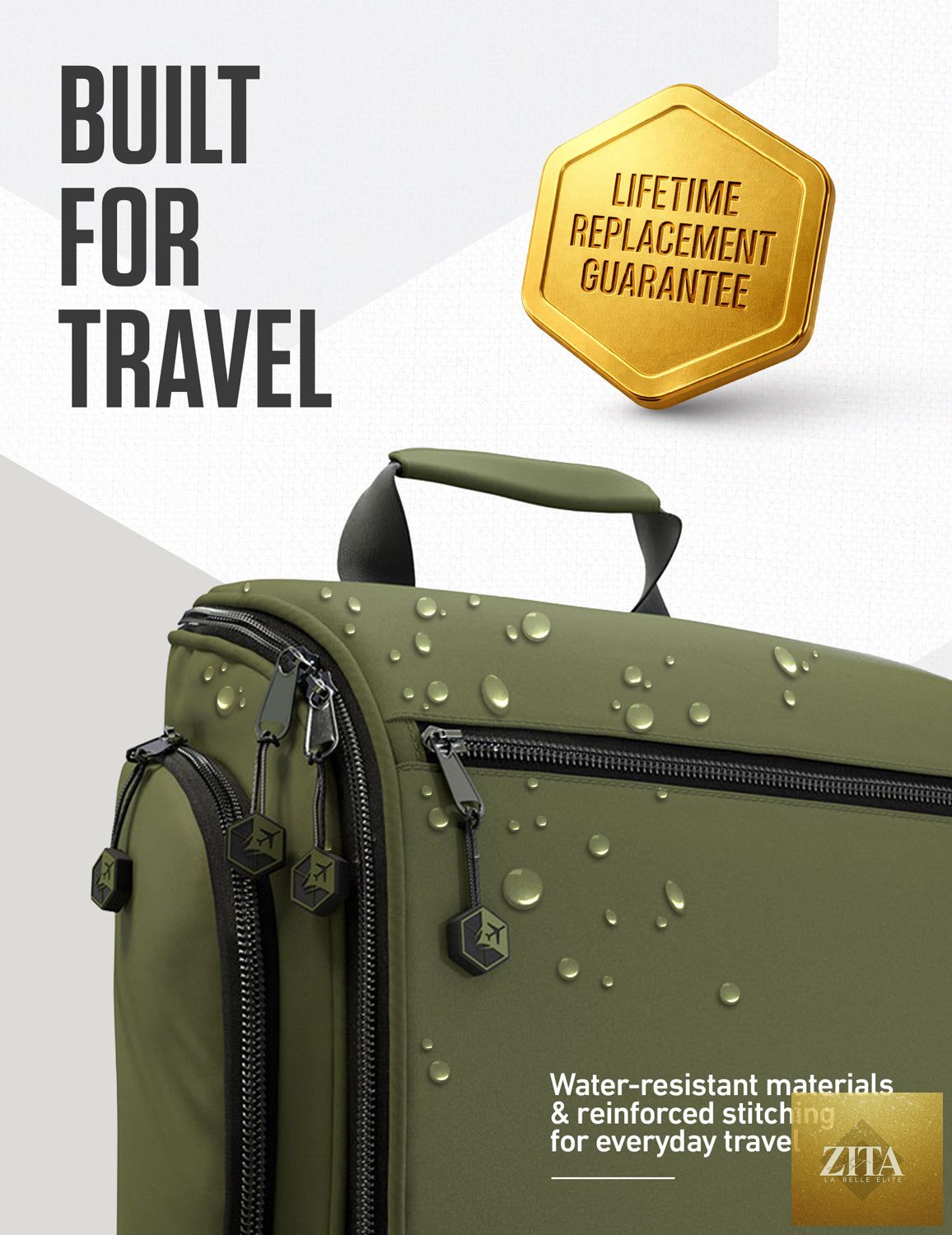 Venture 4th hanging travel toiletry bag with multiple compartments and hooks, designed for organizing toiletries on the go.