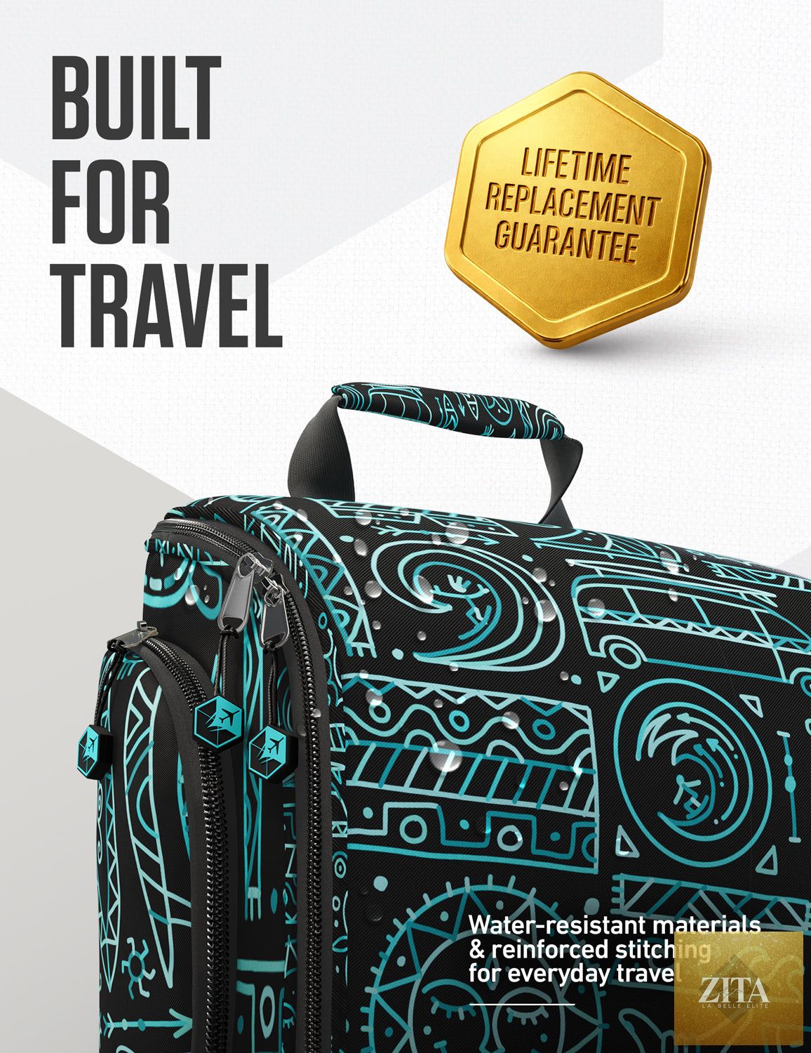 Venture 4th hanging travel toiletry bag with multiple compartments and water-resistant material, ideal for organizing toiletries on the go.