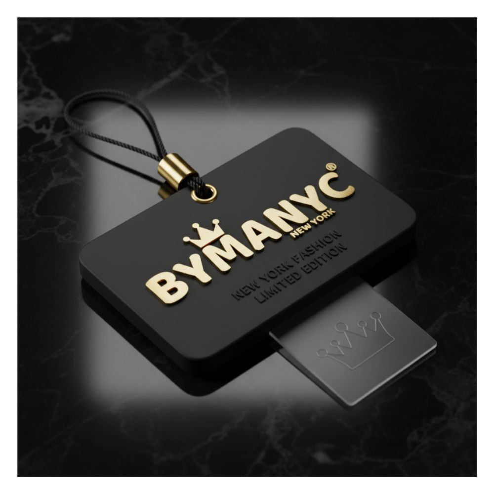 Black mini bodycon dress with button tassel by BYMANYC New York, perfect for women, featured in Meatpacking District, limited edition.