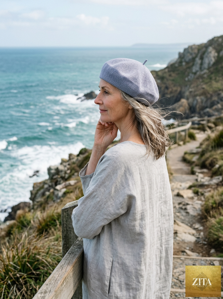 Linen Knit Beret Hat for Women Lightweight Breathable Summer Artist Cap