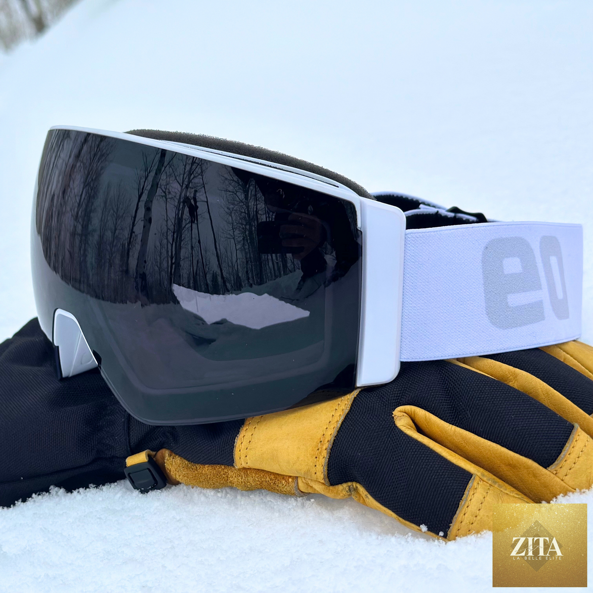 Photochromic MACH SCHNELL MAG ski and snowboard goggles by Eastern Outer with gray lenses for versatile outdoor vision.