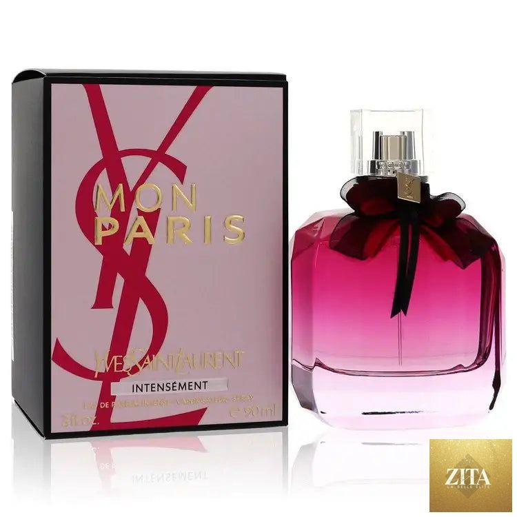 Yves Saint Laurent Mon Paris Intensement perfume for women, featuring elegant glass bottle with floral and fruity notes.