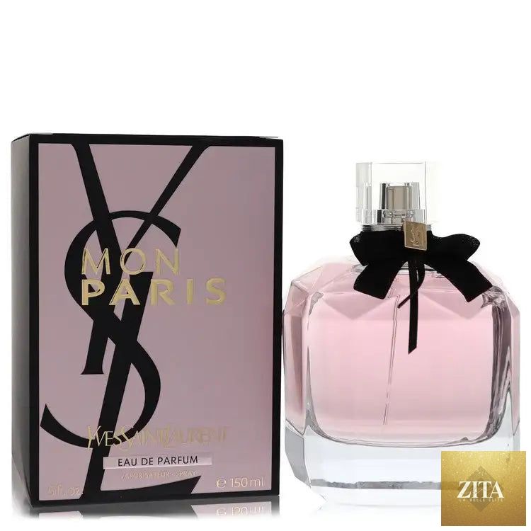 Yves Saint Laurent Mon Paris perfume for women, elegant glass bottle with floral and fruity scent, by Gamer Scents.