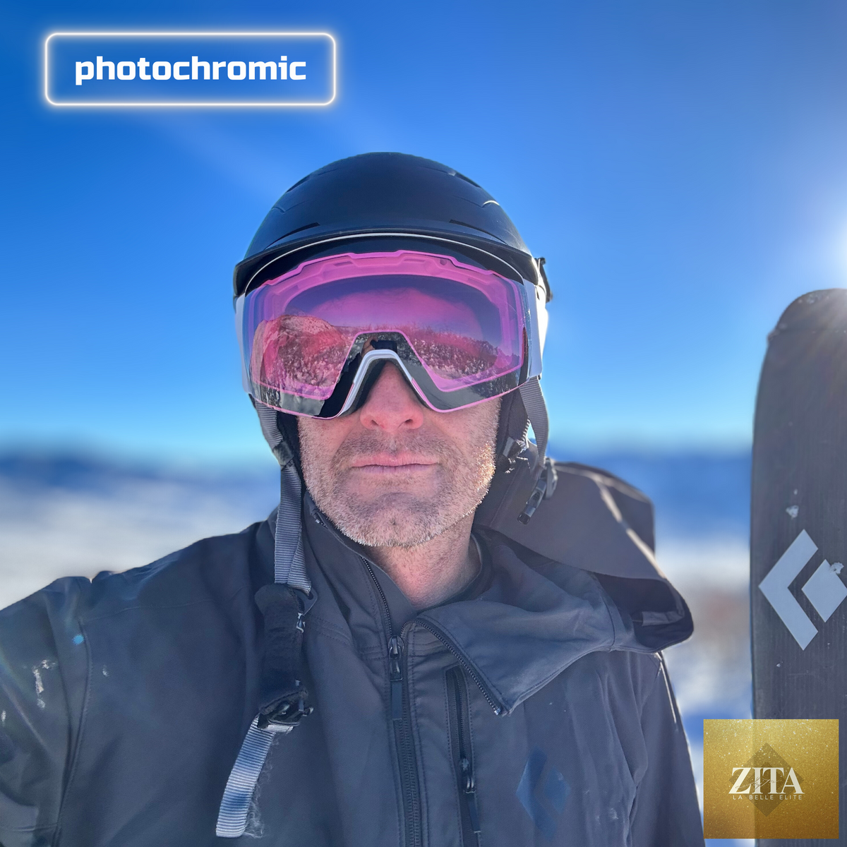 Eastern Outer Mach Schnell Mag photochromic ski and snowboard goggles with pink frame and clear lens.