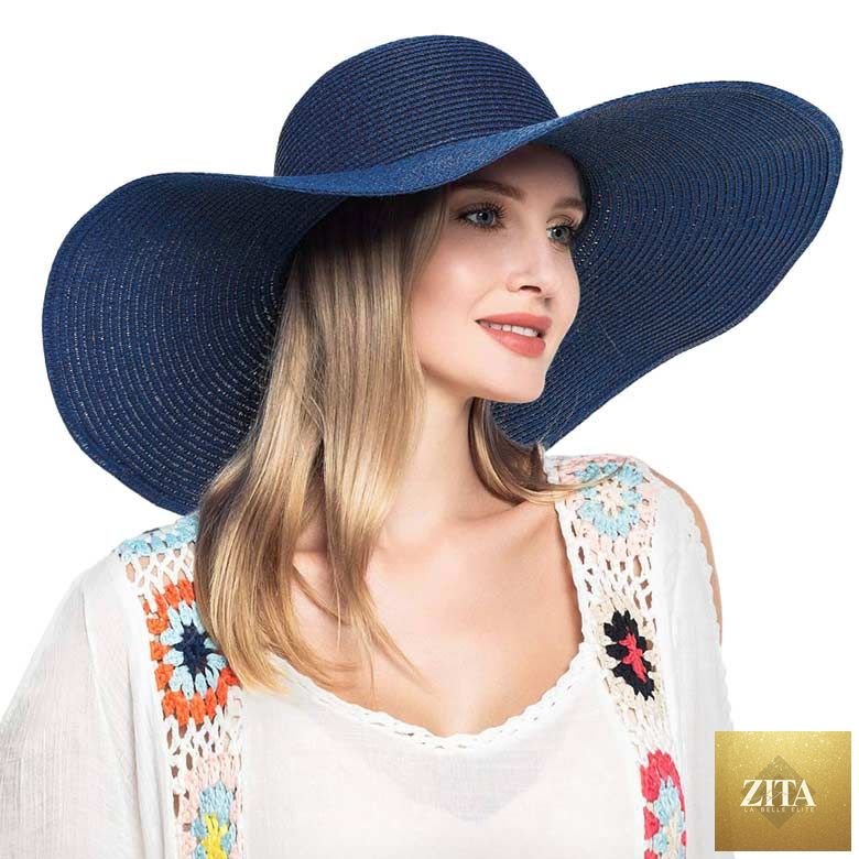 Women's Solid Floppy Straw Sun Hat
