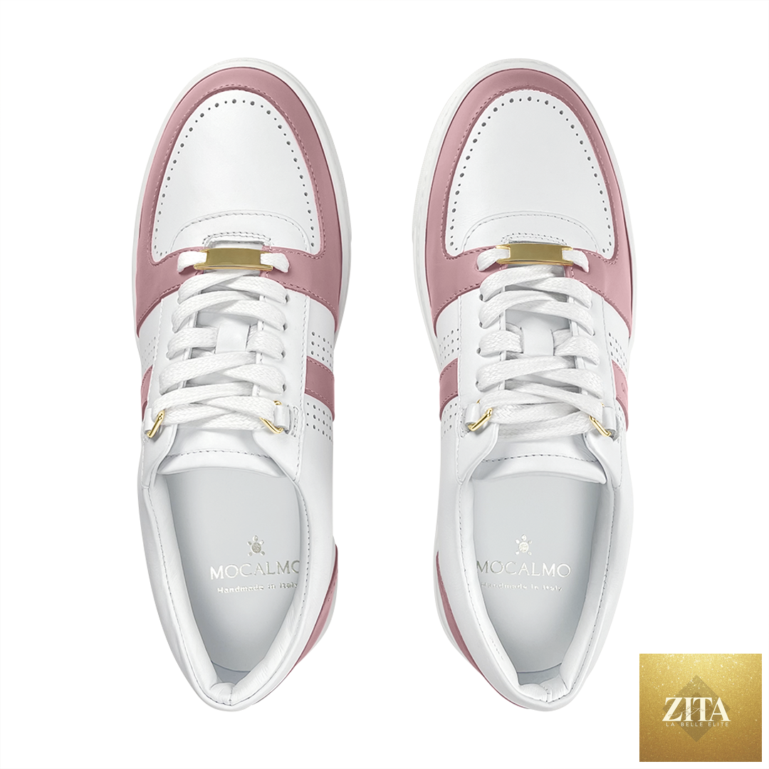 Women's MOCALMO Norma Rose Pink sneakers shown from the top view, featuring a stylish design and comfortable fit.
