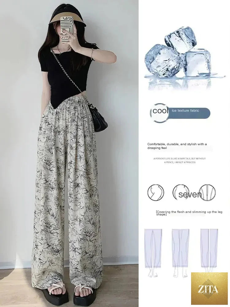 Bohemian wide-leg beach pants for women in lightweight fabric, featuring a relaxed fit and boho style from Trendy Attic.
