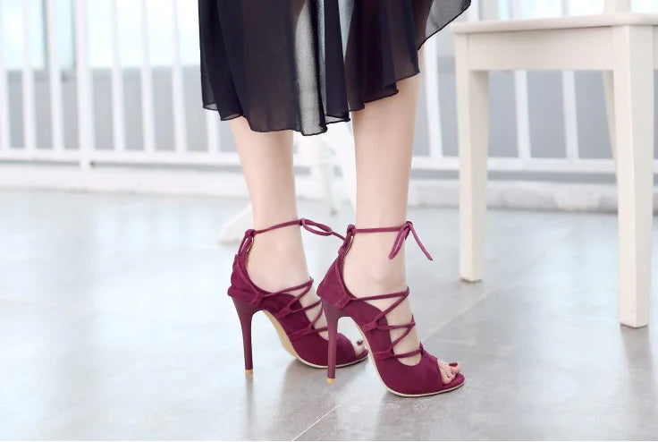 Roman high heel peep toe sandals for women with stylish design, featuring open toe and elegant heel from Trendy Attic Store01.