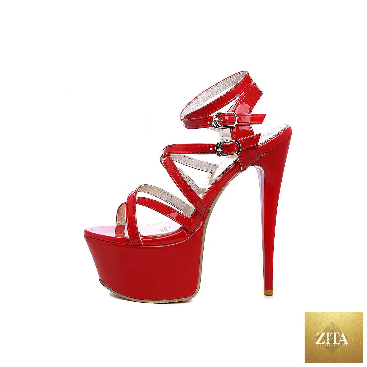 Black strappy high heels with stiletto heels, designed for women, featuring elegant straps and a sleek style from Trendy Attic Store01.
