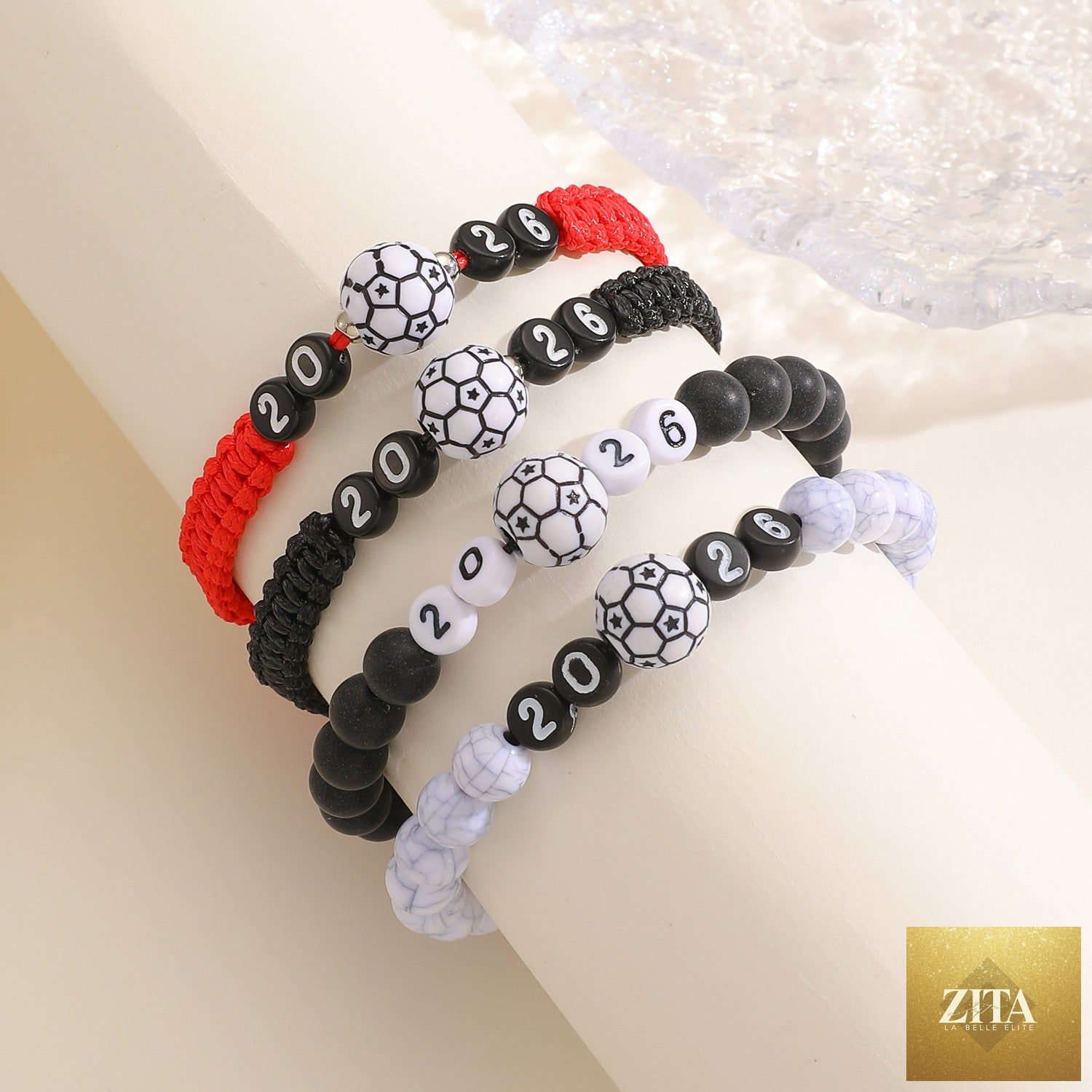 USA Canada Mexico World Cup Soccer Bracelet by SHOMICOBOUTIQUE, adjustable woven bracelet featuring national team colors and design.