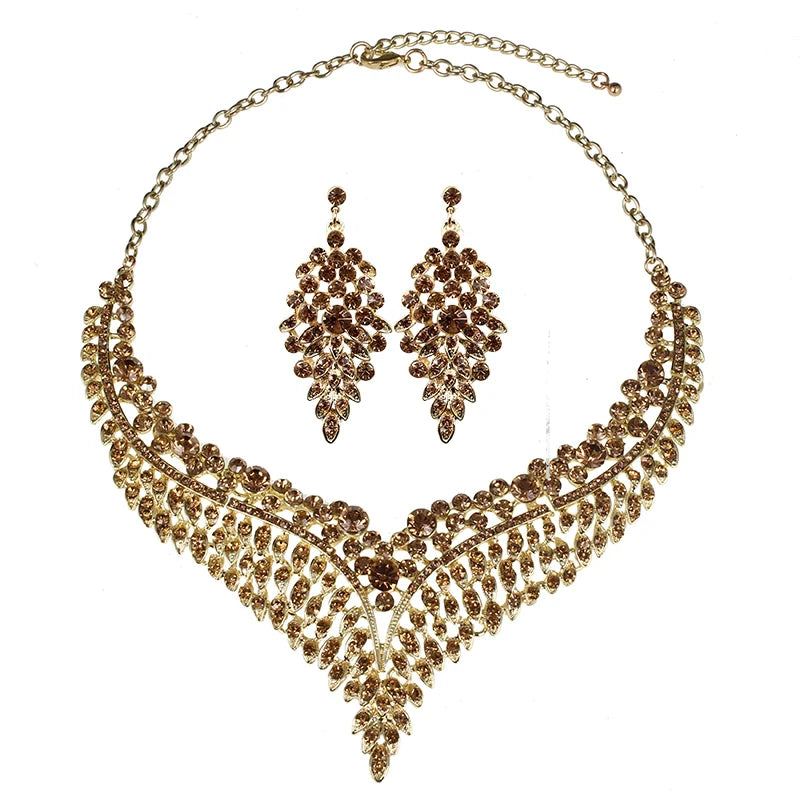 Women's Geometric European and American-Style Luxury Gemstone Necklace Dress