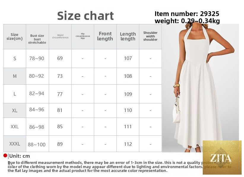 Summer women's fashion wide suspender neck halter dress by SHOMICOBOUTIQUE, featuring a stylish and breathable design.