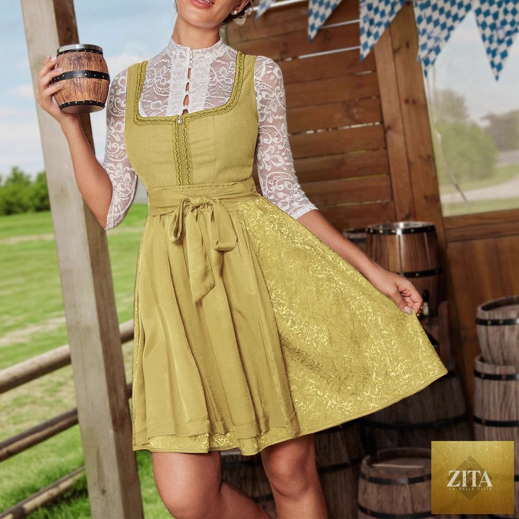 Elegant Bella Mia women's summer short dress with waist stitching, perfect for stylish summer clothing.