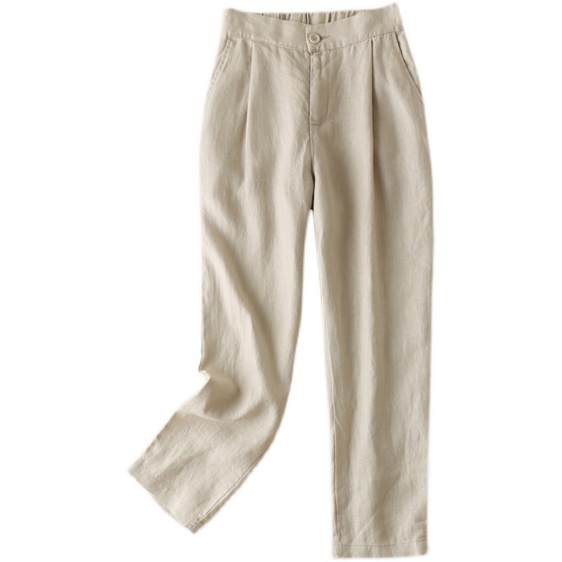 Women's Casual Loose Baggy Linen Straight Summer Thin Harem Pants