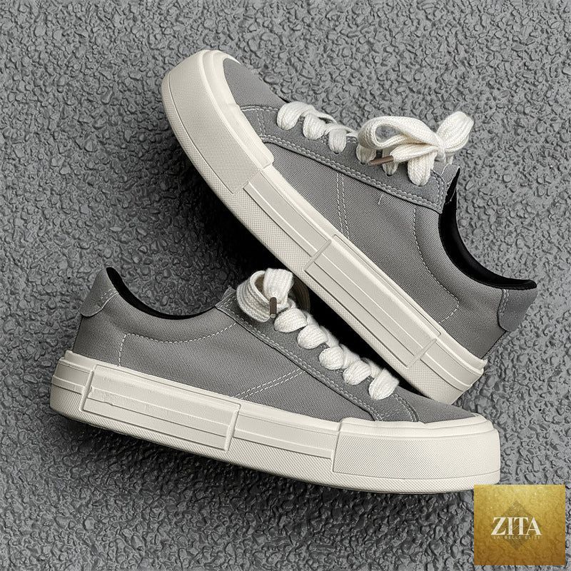 Women’s canvas platform skate shoes by Zita La Belle Elite, featuring sporty design and casual style with chunky sole and comfortable fit.