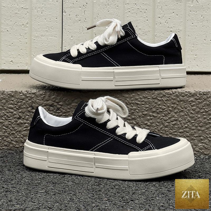 Women’s canvas platform skate shoes by Zita La Belle Elite, featuring casual and sporty design with lifted sneakers for everyday wear.