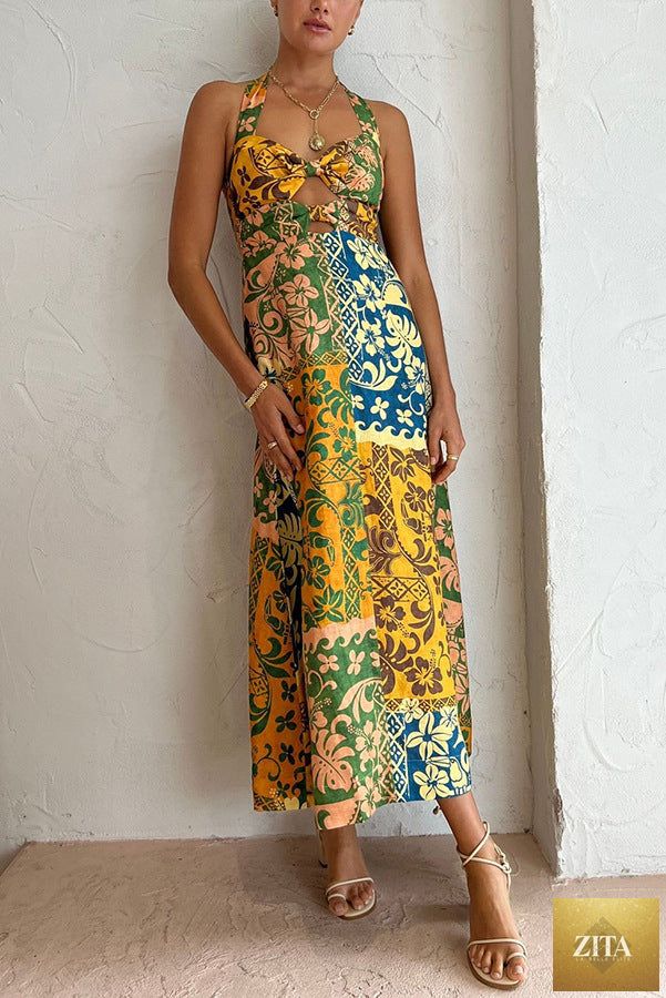 Zita La Belle Elite Grenada sleeveless A-line women's dress in vibrant fabric, perfect for summer or casual occasions.